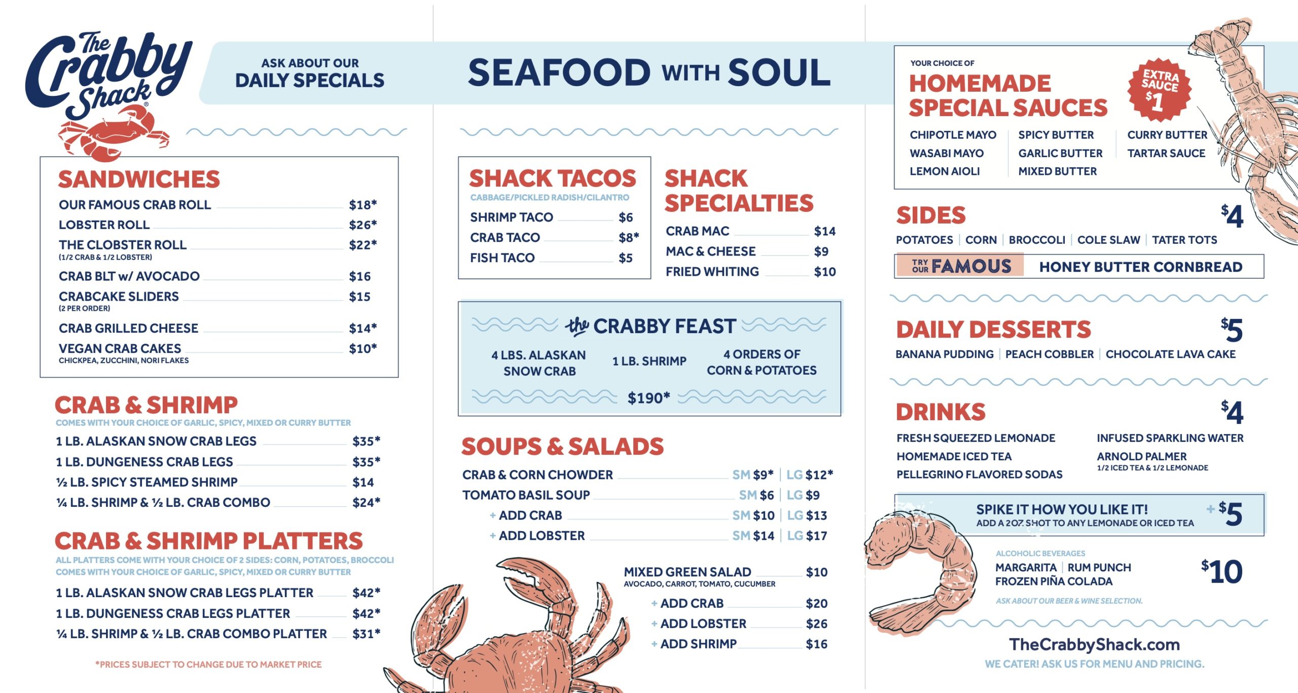 The Crabby Shack Menu